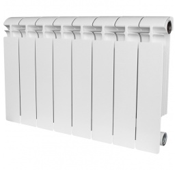 Радиатор биметаллический STOUT ALPHA 350 4 секций боковое подключение (белый RAL 9016)