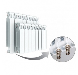 Биметаллический радиатор Rifar Monolit Ventil 500/10 секций/50мм с нижним правым подключением