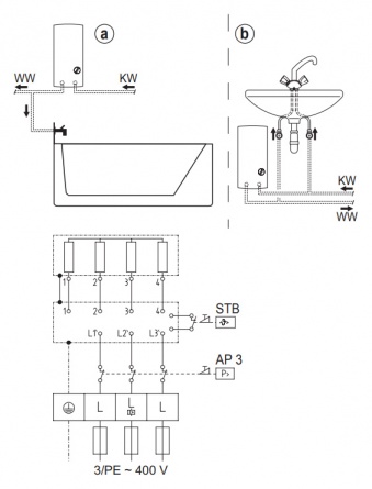 Проточный электрический водонагреватель AEG DDLE LCD 27 380v фото 3