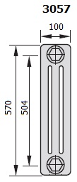 Радиатор стальной трубчатый Zehnder Charleston 3057 28 секций с боковым подключением фото 3