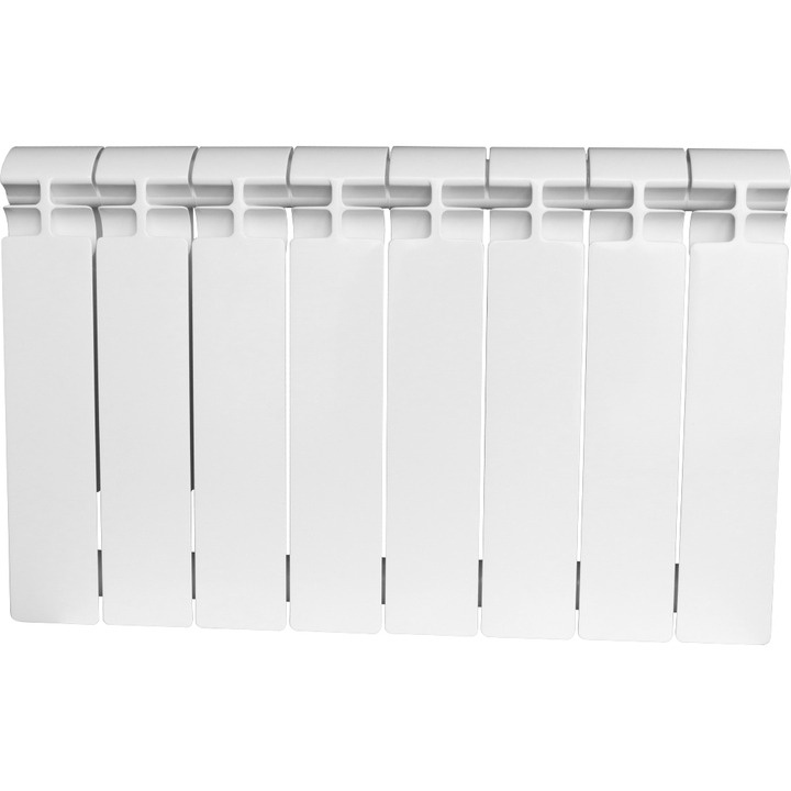 Радиатор биметаллический STOUT ALPHA 350 10 секций боковое подключение (белый RAL 9016) фото 2