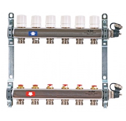 Коллектор распределительный Uni-Fitt 1 6 выходов, с регулировочными и термостатическими вентилями 451I4306