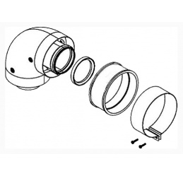 Колено коаксиальное Fondital 90° ? 60/100 0CURVCON00