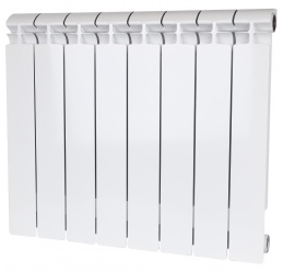 Радиатор биметаллический STOUT ALPHA 500 8 секций боковое подключение (белый RAL 9016)