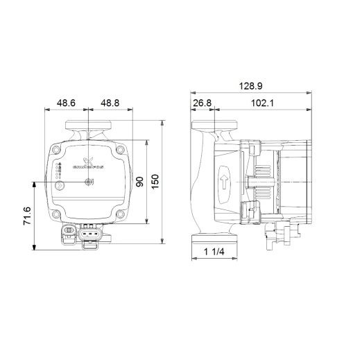 Циркуляционный насос Grundfos ALPHA1 L 32-60 180 фото 2