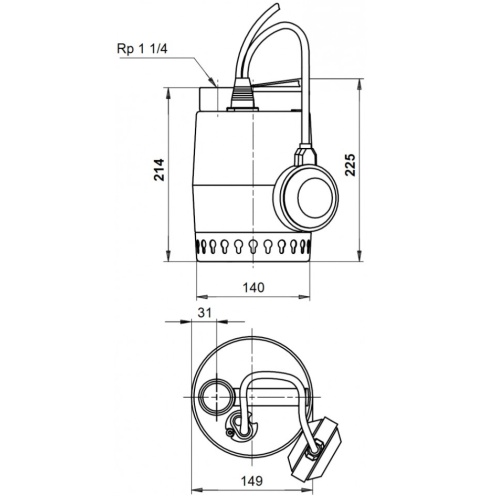 Насос дренажный Grundfos Unilift KP-150-A1 кабель 10м фото 2