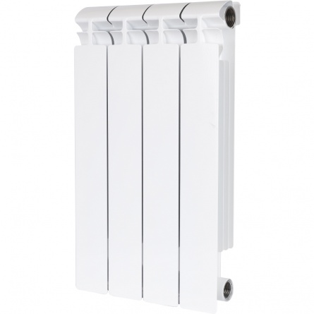 Радиатор биметаллический STOUT ALPHA 500 4 секций боковое подключение (белый RAL 9016) фото 1