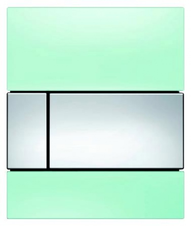 TECE Square Urinal 9242805 для писсуаров, стекло зеленое, клавиша хром фото 1