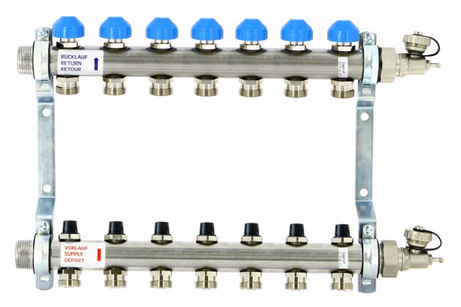 Коллектор распределительный Uni-Fitt Н 1 7 выходов с регулировочными и термостатическими вентилями 456W4307