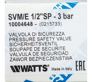Watts  SVM 30-1/2 Предохранительный клапан с манометром 3 бар фото 8