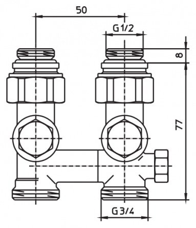 Вентиль Oventrop Мultiflex V CE 1016391 1/2 AGx3/4 AG прямой с преднастройкой фото 2