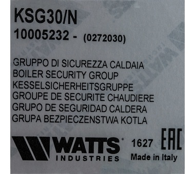 Watts  KSG 30 N Группа безопасности (компактная) 3 бар (до 50кВт) фото 10