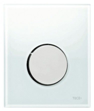 ТЕСЕ Loop Urinal 9242660 для писсуаров, стекло белое, клавиша хром глянцевый фото 1