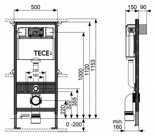TECE К300832 для унитаза с панелью смыва Square II, белая фото 2