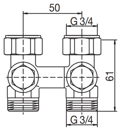 Вентиль Oventrop Мultiflex V ZB 1016241 3/4 UM x 3/4 AG прямой с преднастройкой фото 2