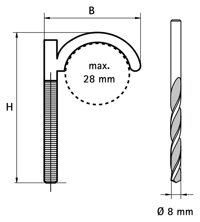 Дюбель крюковой Walraven BIS 75 мм для одной трубы до 28 мм (арт. 0852050) фото 2
