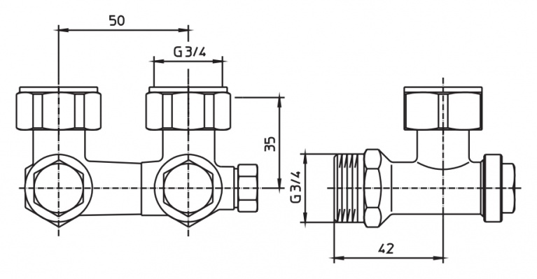 Вентиль Oventrop Мultiflex V CE 1016342 3/4 UMx3/4 AG угловой с преднастройкой фото 2