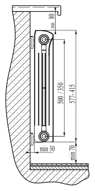 Радиатор биметаллический Rifar Monolit 500 12 секций фото 2