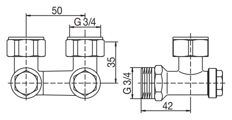 Вентиль Oventrop Мultiflex V ZB 1016242 3/4 UMx3/4 AG угловой с преднастройкой фото 2