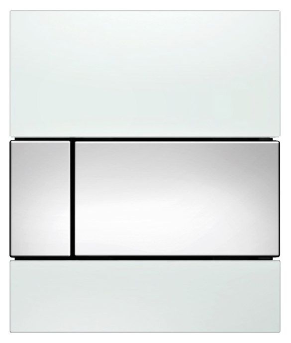 TECE Square Urinal 9242802 для писсуаров, стекло белое, клавиша хром фото 1