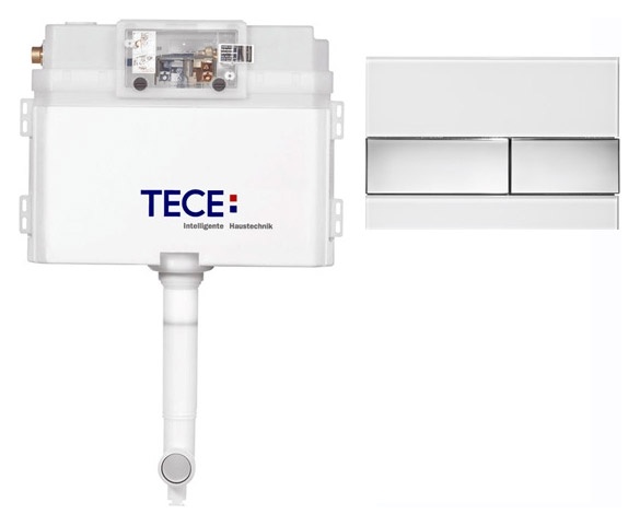 TECE К041802 с панелью смыва Square стекло белое, клавиши хром глянцевый фото 1