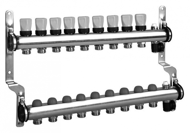 Коллектор распределительный Meibes 1 на 9 контуров, с термовставками RW 1794129
