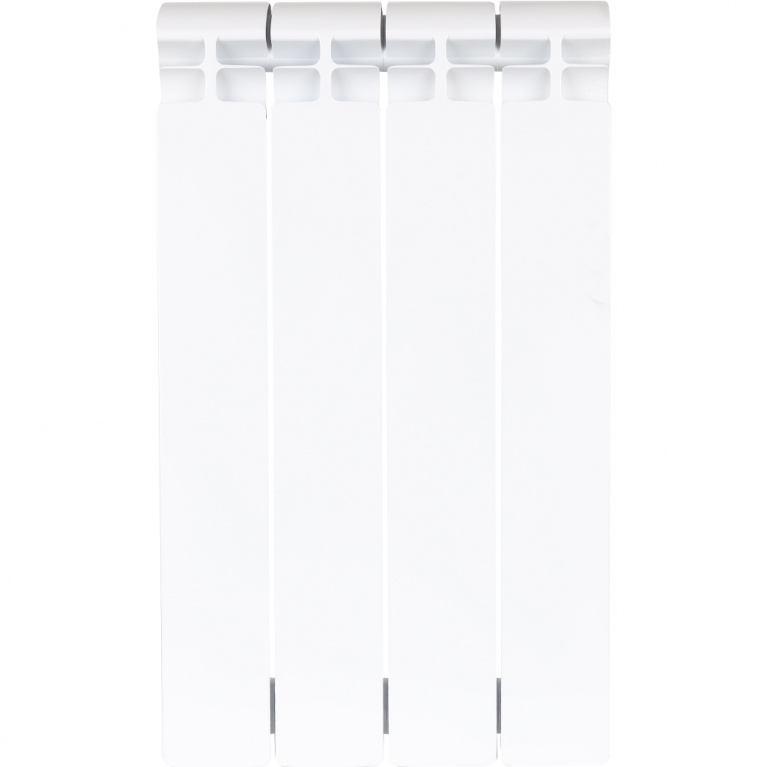 Радиатор биметаллический STOUT ALPHA 500 4 секций боковое подключение (белый RAL 9016) фото 2