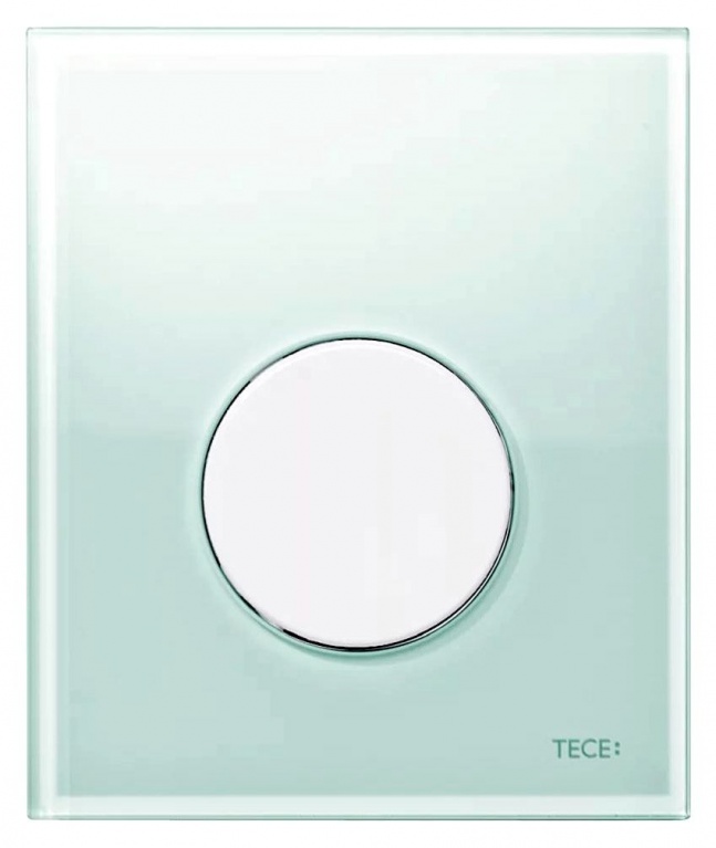 ТЕСЕ Loop Urinal 9242651 для писсуаров, стекло зеленое, клавиша белая фото 1