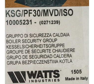 Watts  KSG/PF30/ISO Группа безопасности в теплоизоляции 3 бар фото 8