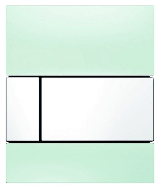 TECE Square Urinal 9242803 для писсуаров, стекло зеленое, клавиша белая фото 1